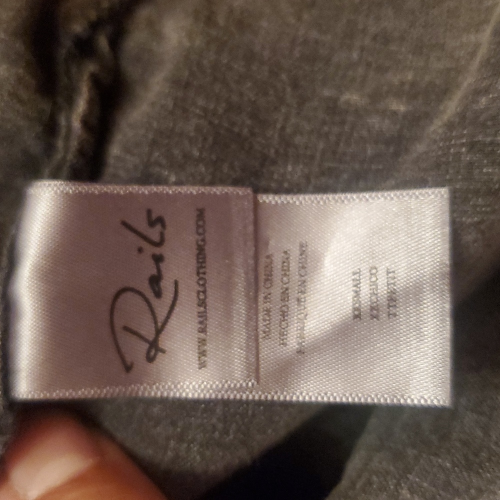 RAILS LINEN BLEND SIZE XXS Gray Denim Women's Top - Picture 14 of 15